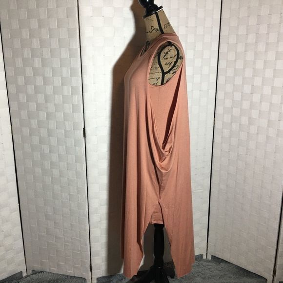 Elena Side Slit Overlay Casual Marsala Dress Small - Picture 9 of 12